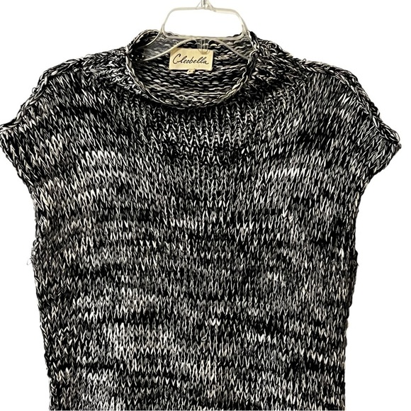 Cleobella Mock Neck Sleeveless Textured Knit Asymetric Sweater Tunic S Marbled - Picture 1 of 12